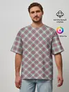 Мужская футболка оверсайз / Текстура в клетку