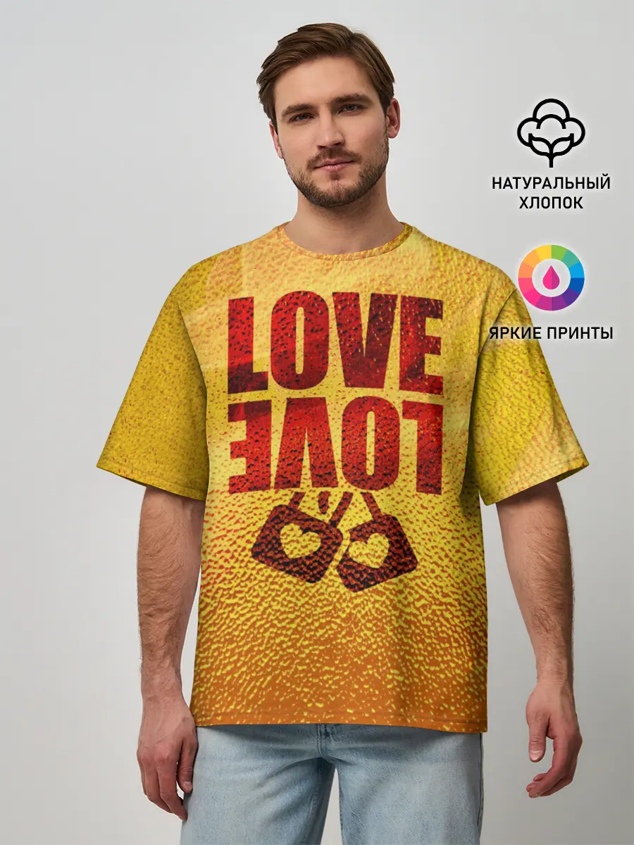 Мужская футболка оверсайз / LOVE