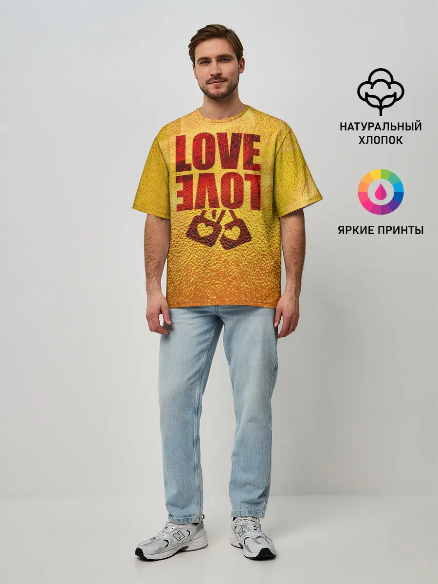 Мужская футболка оверсайз / LOVE