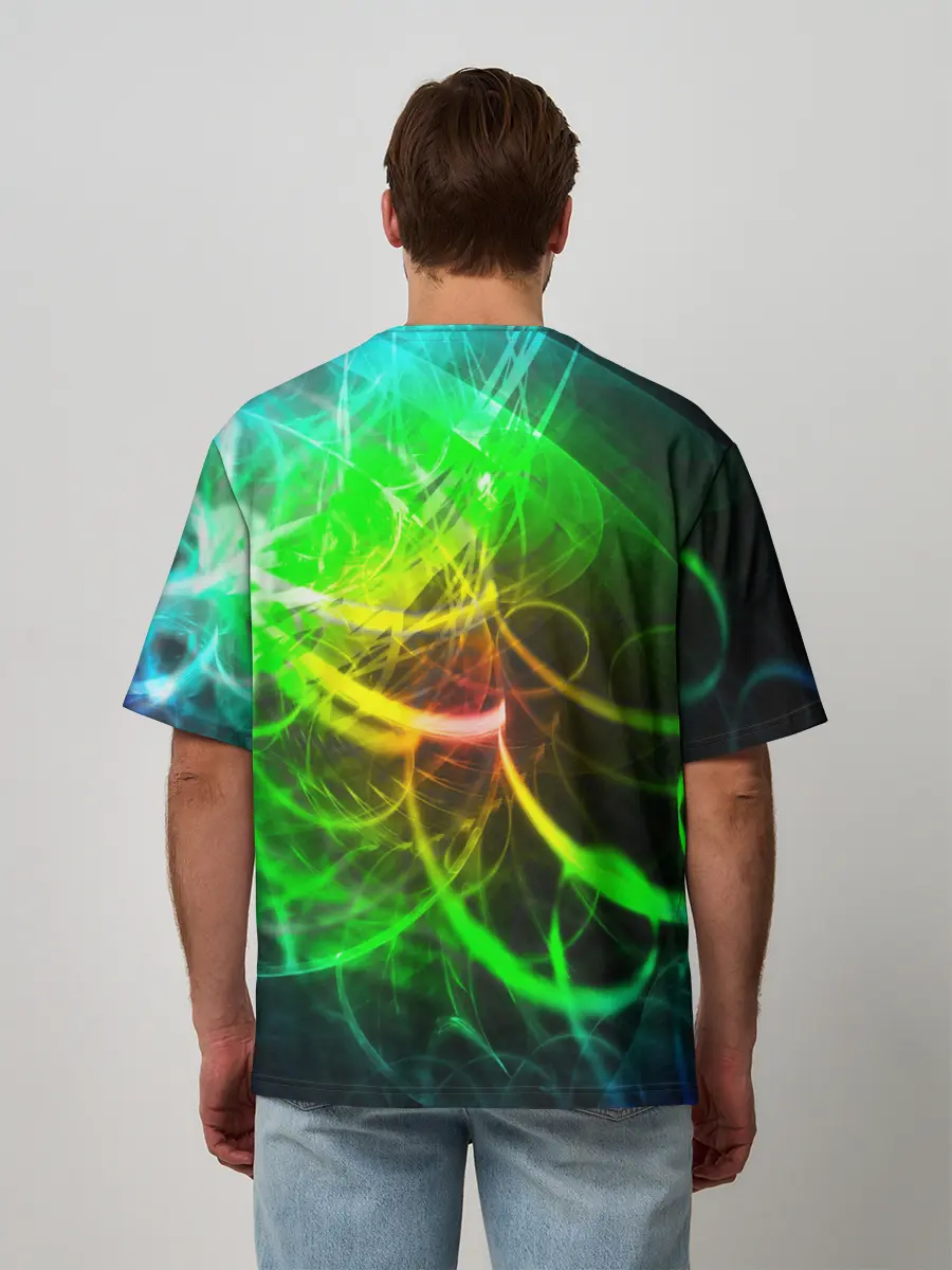 Мужская футболка оверсайз / ЗЕЛЕНЫЙ НЕОН