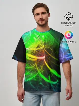 Мужская футболка оверсайз / ЗЕЛЕНЫЙ НЕОН