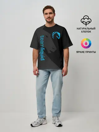 Мужская футболка оверсайз / TEAM LIQUID | ТИМ ЛИКВИД