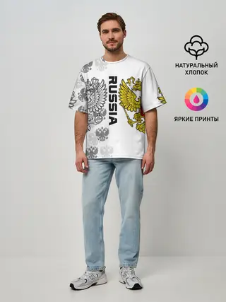 Мужская футболка оверсайз / Russia