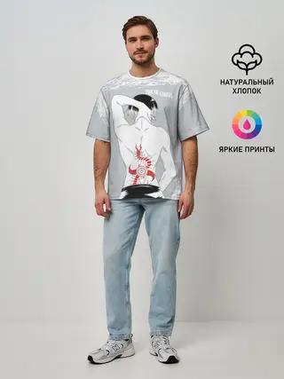 Мужская футболка оверсайз / Sasaki kagune tattoo