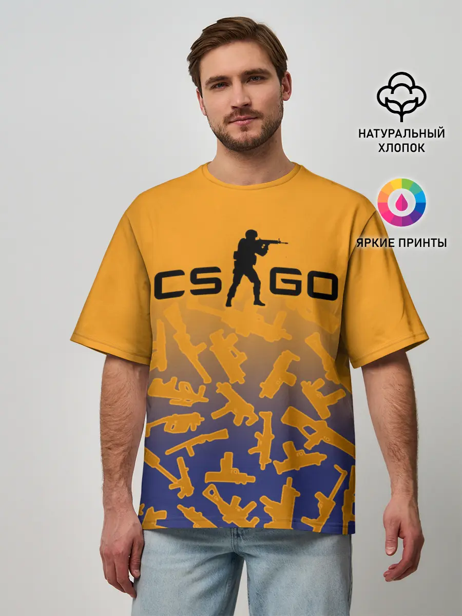 Мужская футболка оверсайз / CS GO | КС ГО