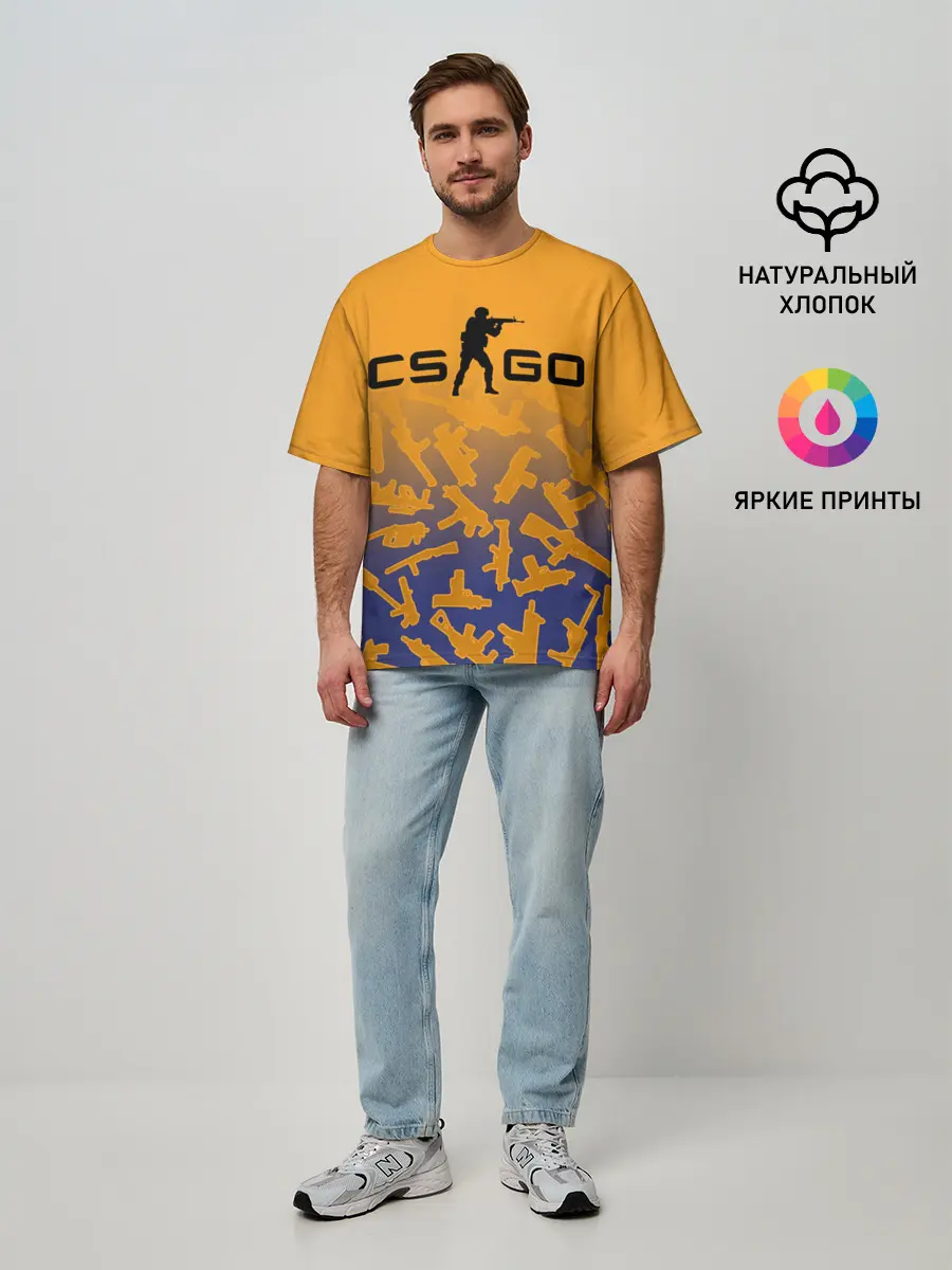 Мужская футболка оверсайз / CS GO | КС ГО
