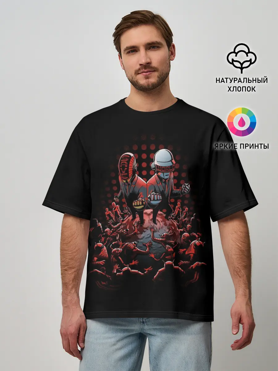 Мужская футболка оверсайз / Daft Punk