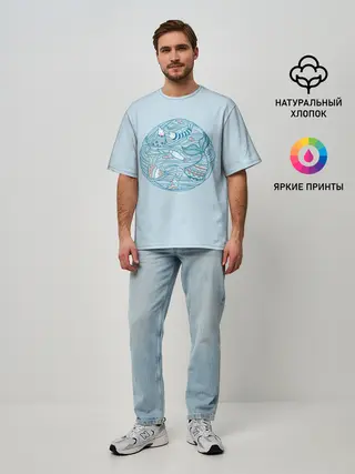 Мужская футболка оверсайз / Sea Circle