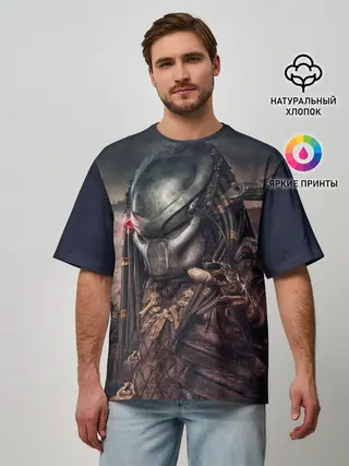 Мужская футболка оверсайз / Хищник | Predator