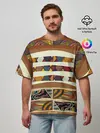 Мужская футболка оверсайз / Африканская мозаика