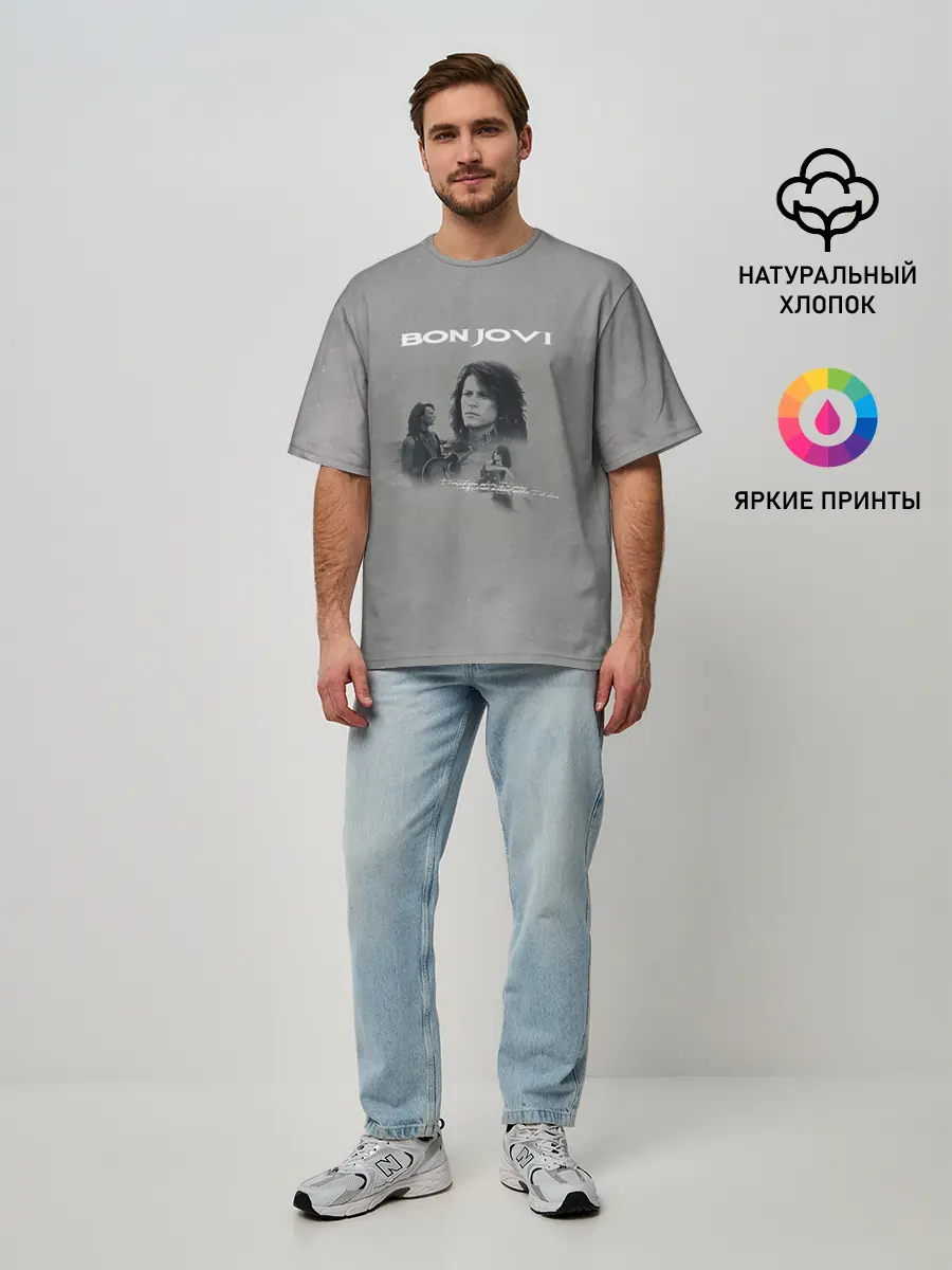 Мужская футболка оверсайз / Bon Jovi