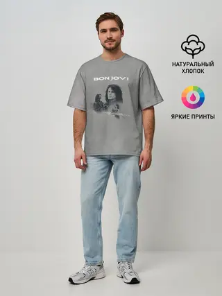 Мужская футболка оверсайз / Bon Jovi