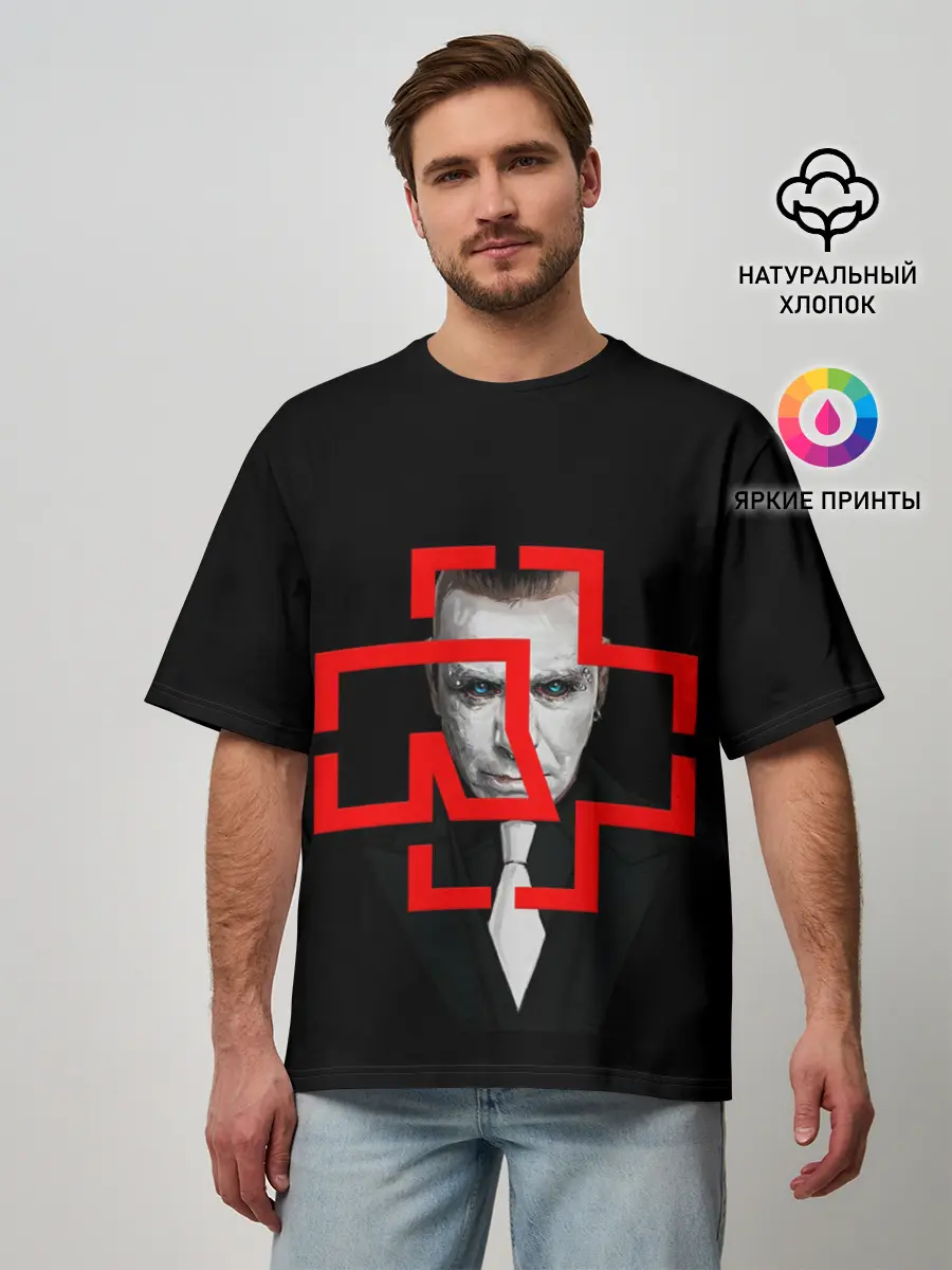 Мужская футболка оверсайз / Тилль Линдеманн | РАМШТАЙН