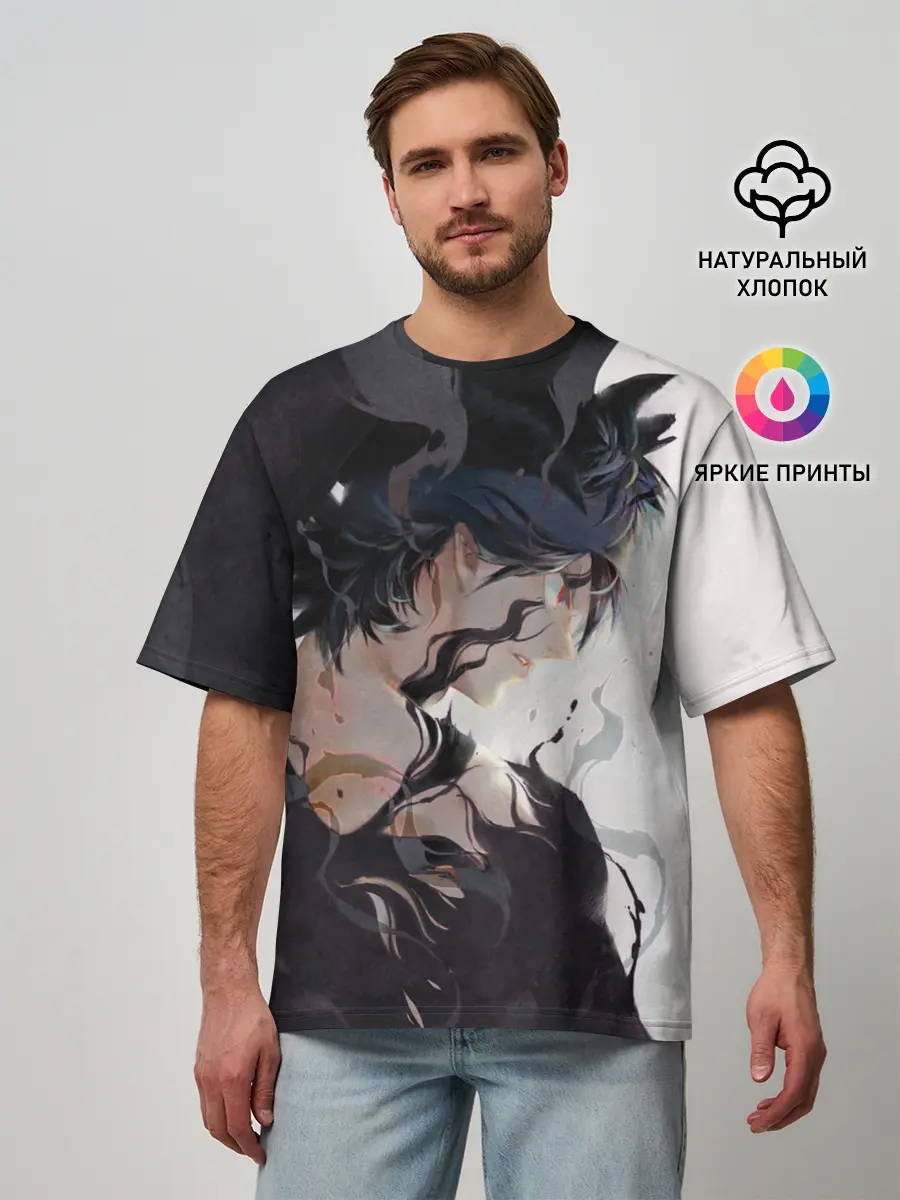 Мужская футболка оверсайз / Black Asta