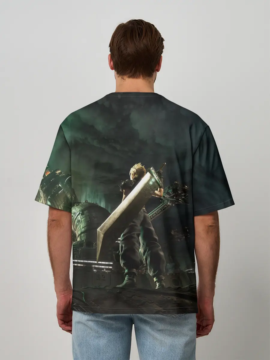 Мужская футболка оверсайз / Клауд Страйф FF7