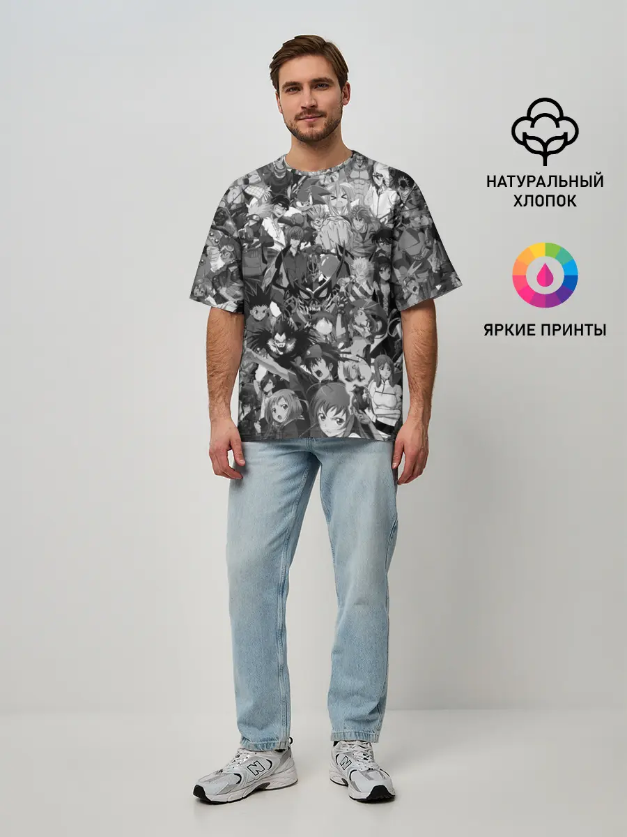 Мужская футболка оверсайз / ANIME HEROES