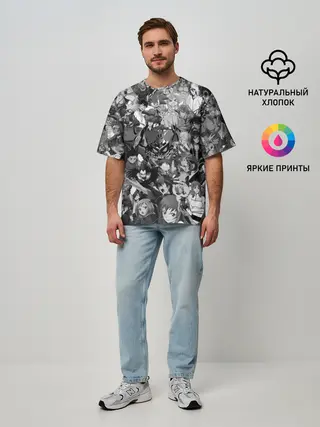 Мужская футболка оверсайз / ANIME HEROES