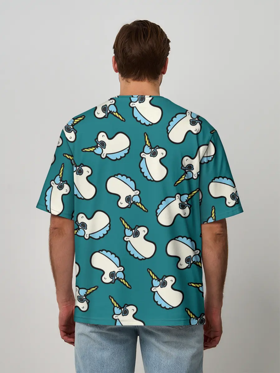 Мужская футболка оверсайз / Крутые Единороги