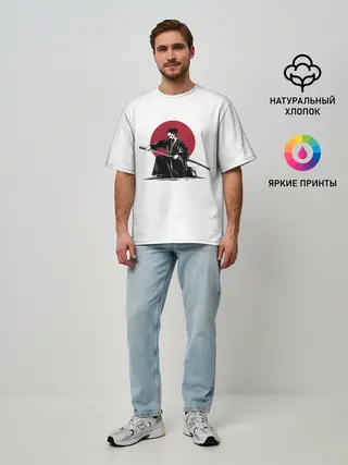 Мужская футболка оверсайз / ЯПОНСКИЙ САМУРАЙ | SAMURAI IN THE SUN