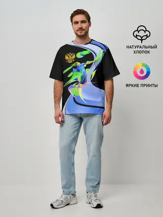 Мужская футболка оверсайз / Волейбол | Россия