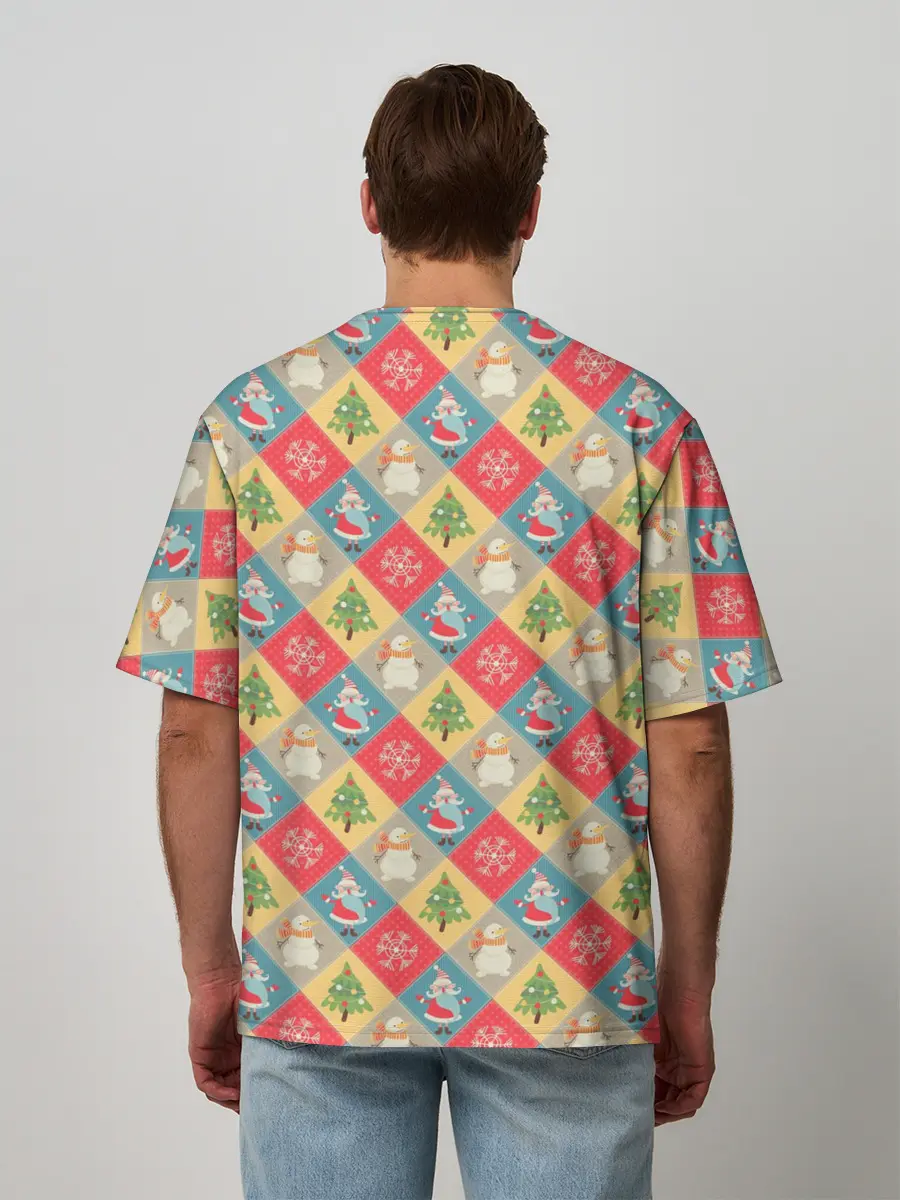 Мужская футболка оверсайз / Новогодние Праздники