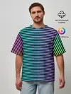 Мужская футболка оверсайз / В ЦВЕТНУЮ ПОЛОСКУ