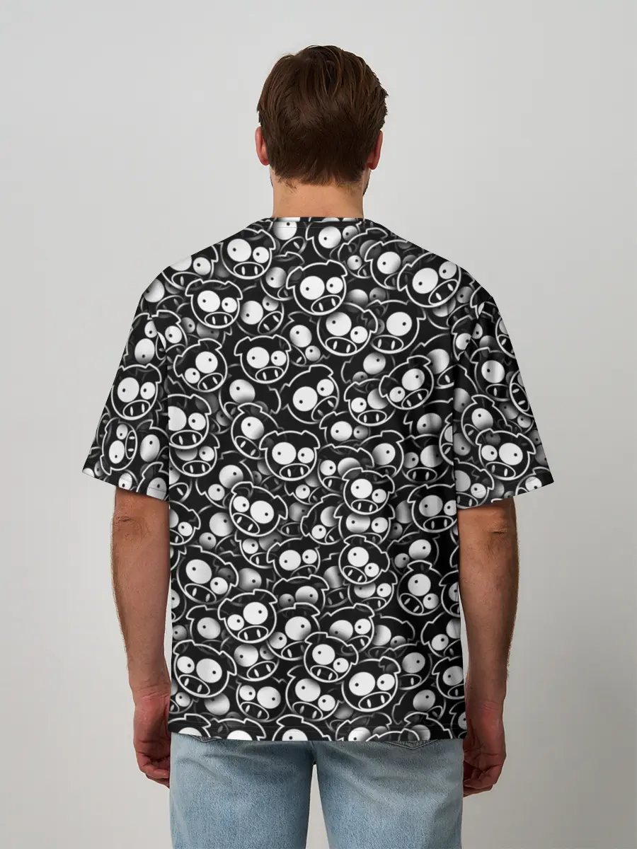 Мужская футболка оверсайз / Subaru rally pigs