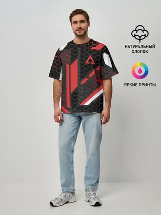 Мужская футболка оверсайз / CS GO CYREX 3D | КС ГО САЙРЕКС