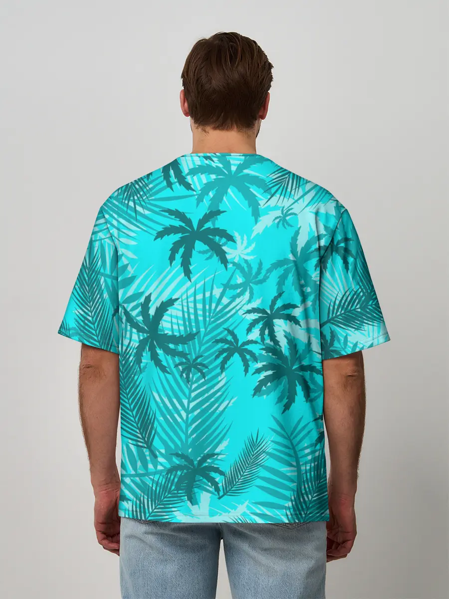 Мужская футболка оверсайз / НЕОНОВЫЕ ПАЛЬМЫ