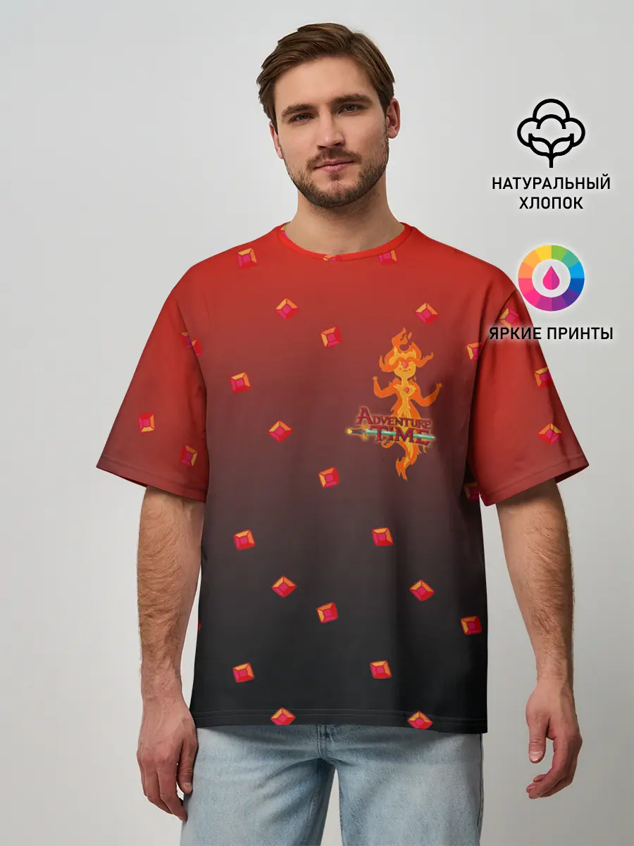 Мужская футболка оверсайз / Flame Princess