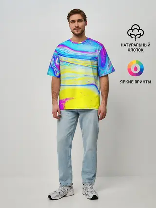 Мужская футболка оверсайз / Разводы красок