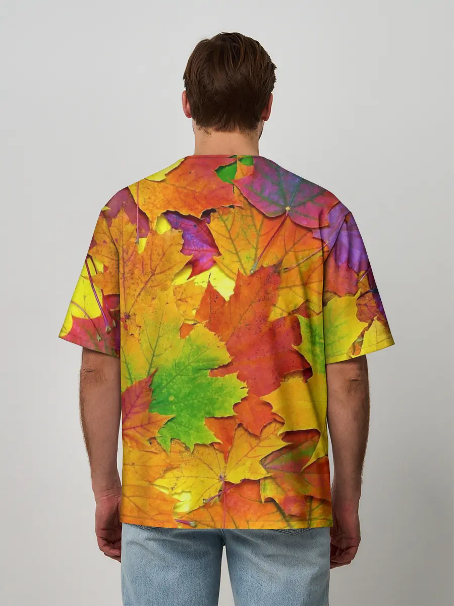 Мужская футболка оверсайз / Осенние листья
