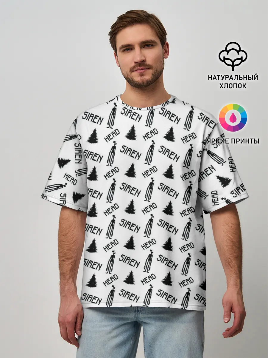 Мужская футболка оверсайз / Siren Head