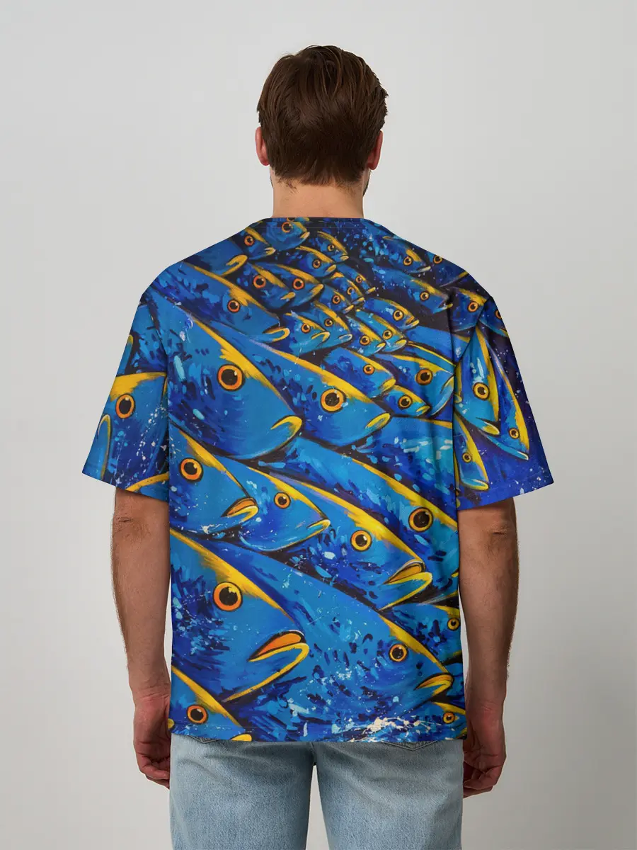 Мужская футболка оверсайз / Рыбалка