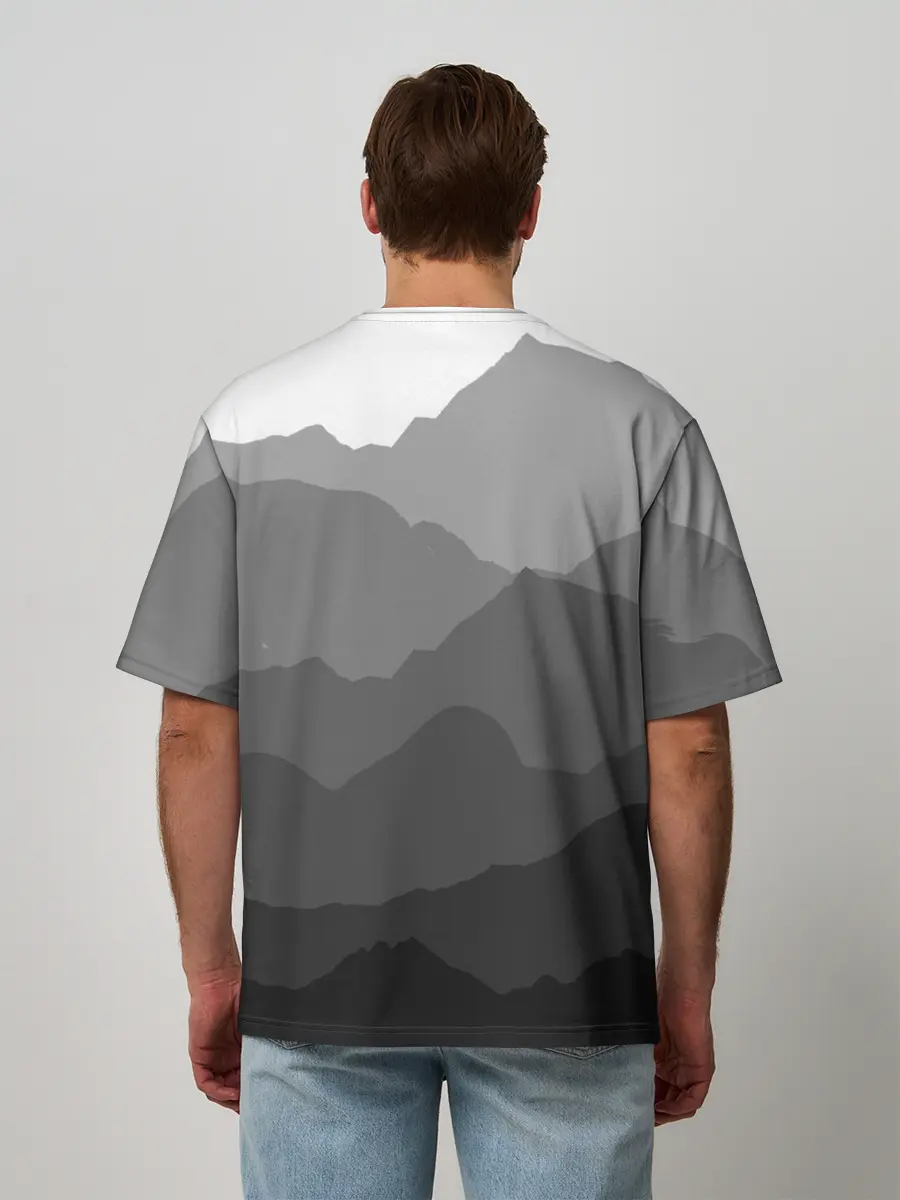 Мужская футболка оверсайз / горы