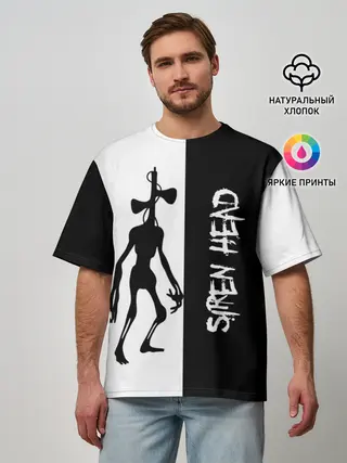 Мужская футболка оверсайз / Сиреноголовый/Siren Head
