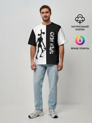 Мужская футболка оверсайз / Сиреноголовый/Siren Head