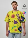 Мужская футболка оверсайз / Цветочный микс