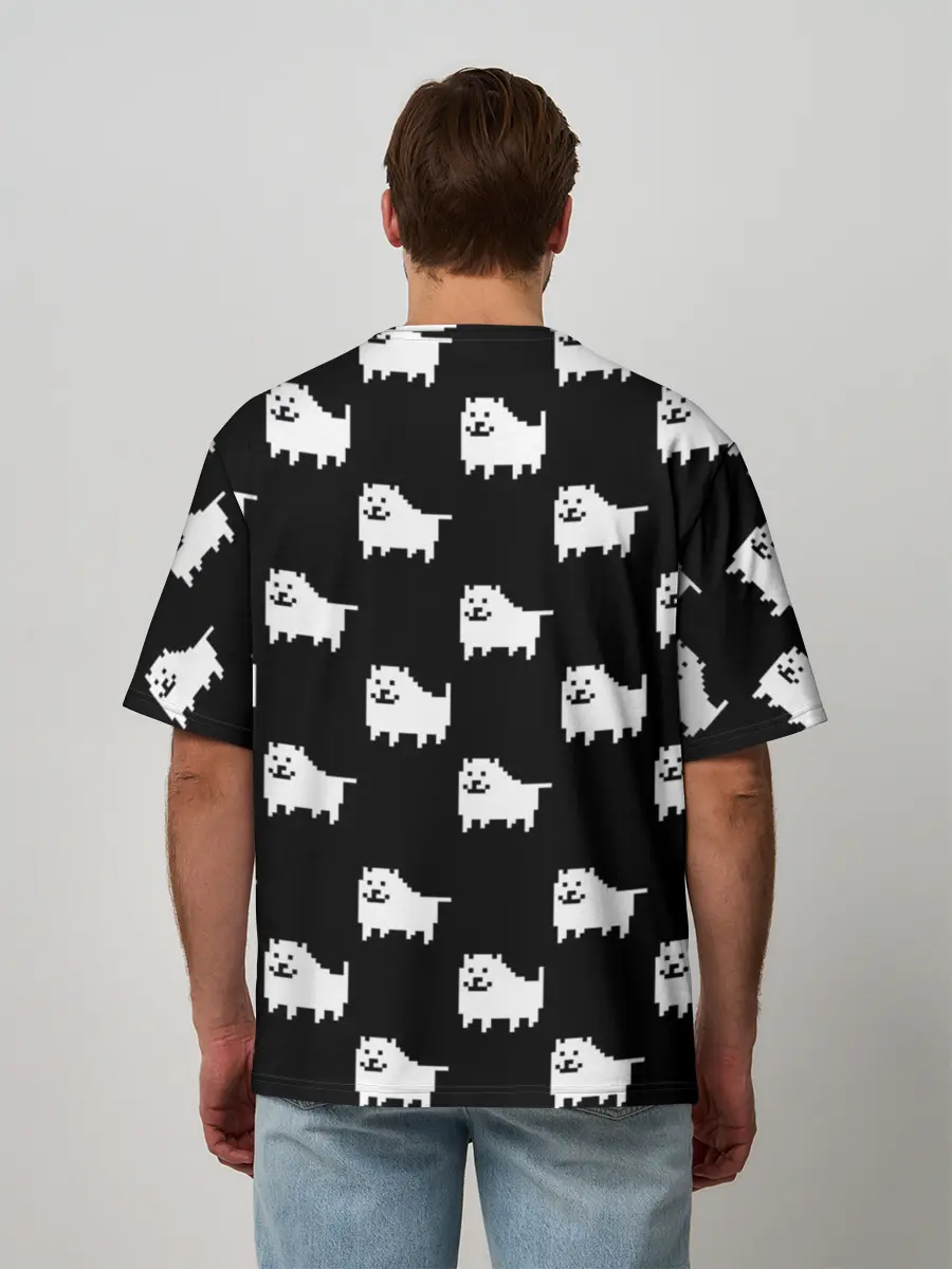 Мужская футболка оверсайз / Undertale Annoying dog