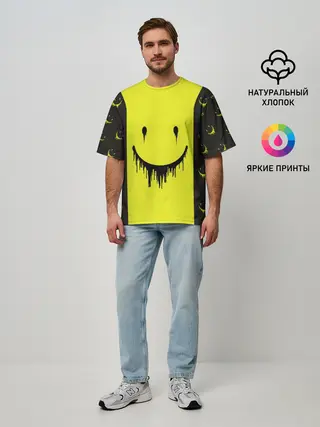 Мужская футболка оверсайз / Смайлик