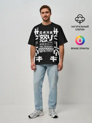 Мужская футболка оверсайз / Cyberpunk 2077 Japan tech