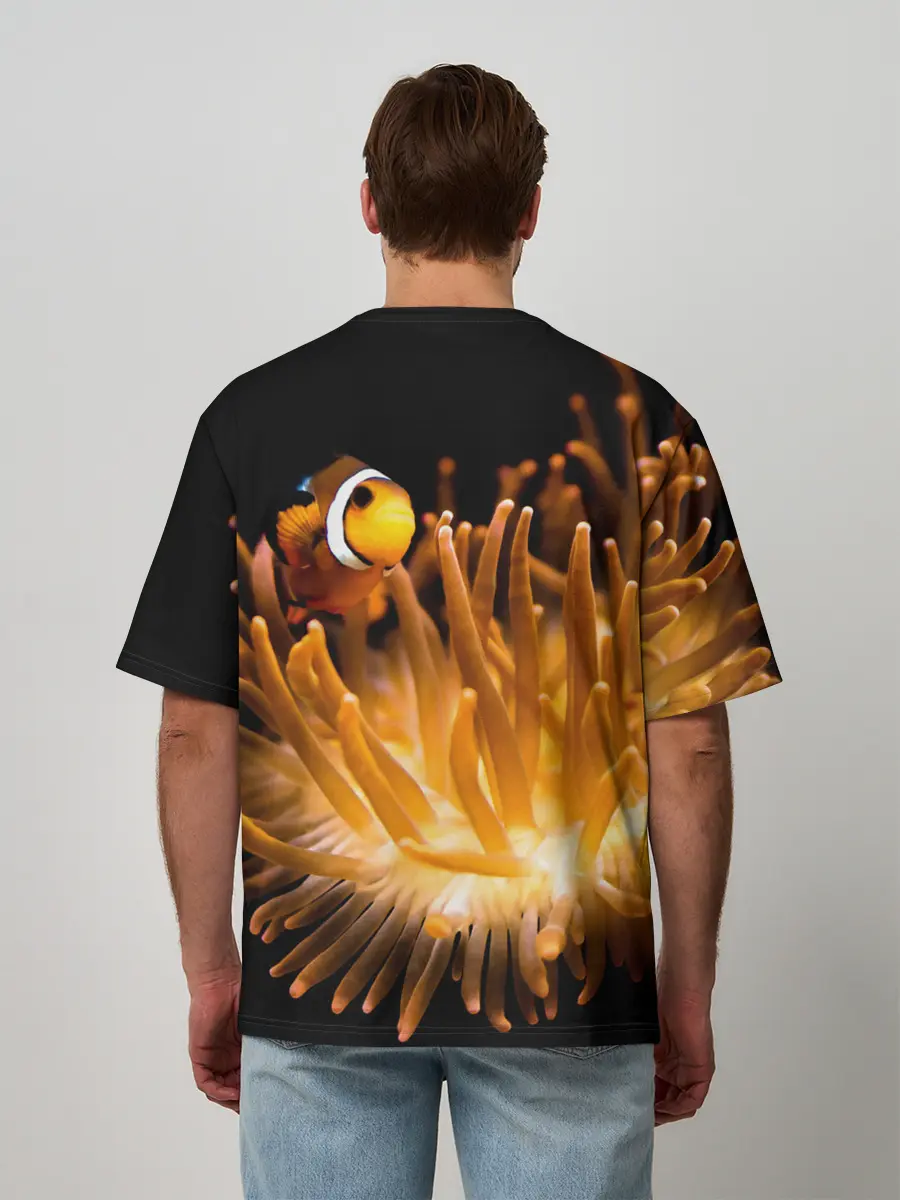 Мужская футболка оверсайз / Клоуны в актинии