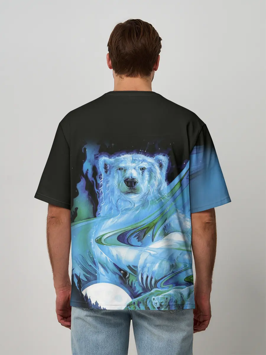 Мужская футболка оверсайз / Мишка на Севере