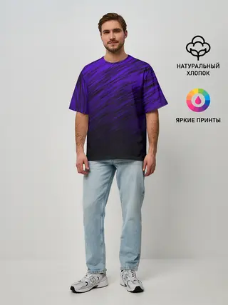 Мужская футболка оверсайз / ШТРИХИ