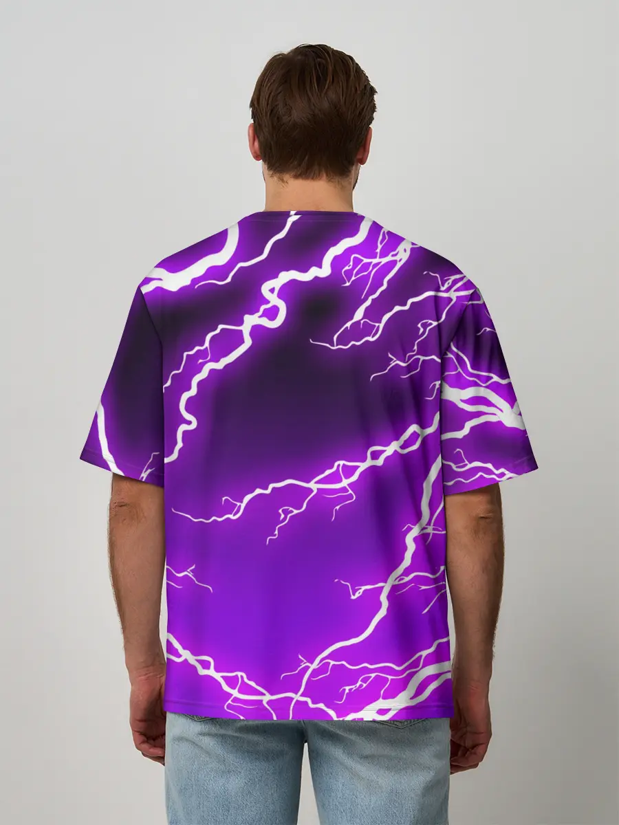 Мужская футболка оверсайз / DISCORD / ДИСКОРД / МОЛНИЯ