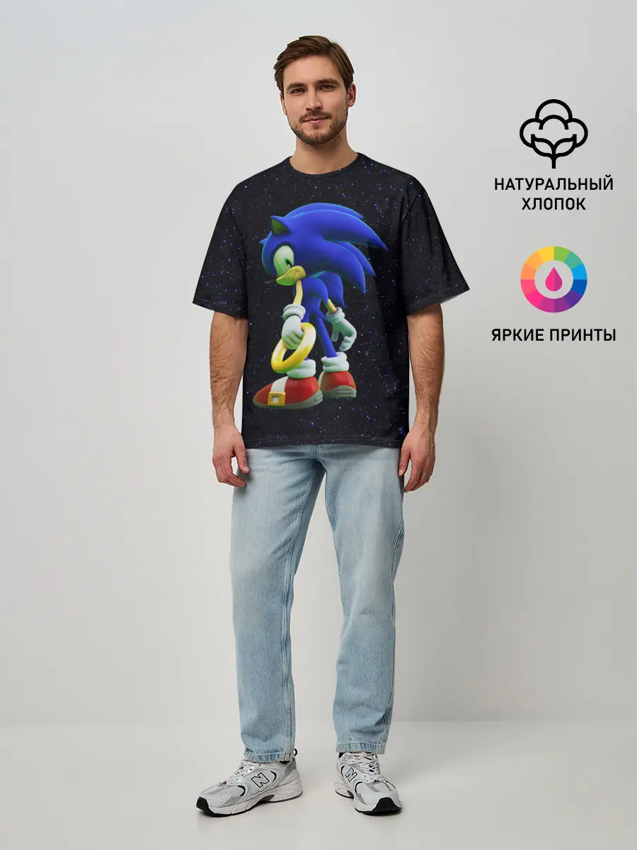 Мужская футболка оверсайз / Sonic