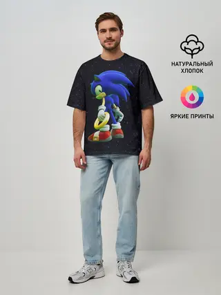 Мужская футболка оверсайз / Sonic