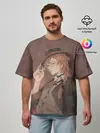 Мужская футболка оверсайз / Чуя Накахар на состаренном фоне
