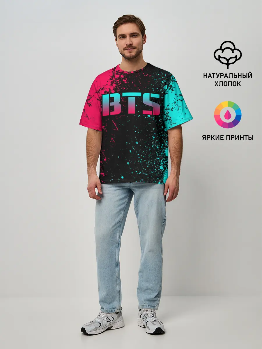 Мужская футболка оверсайз / BTS