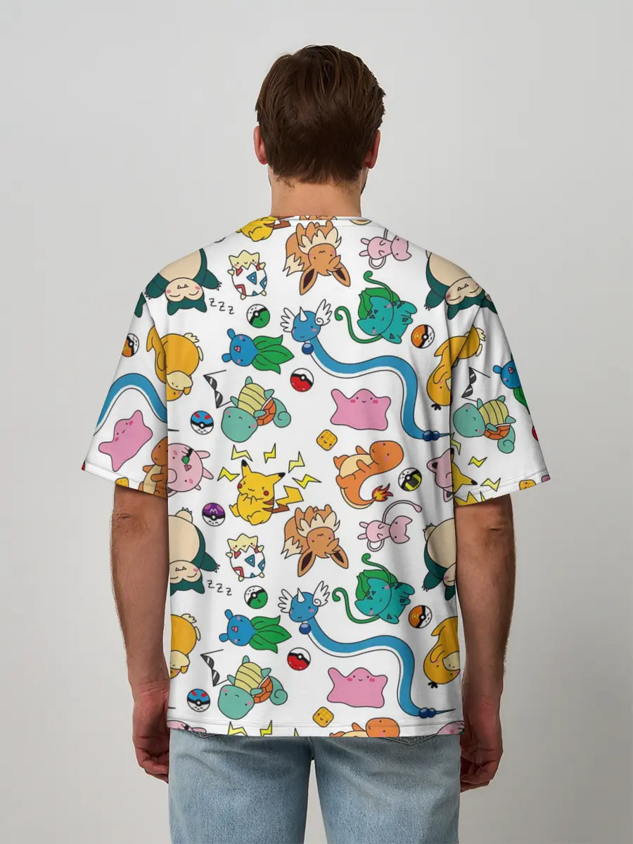 Мужская футболка оверсайз / ПОКЕМОНЫ